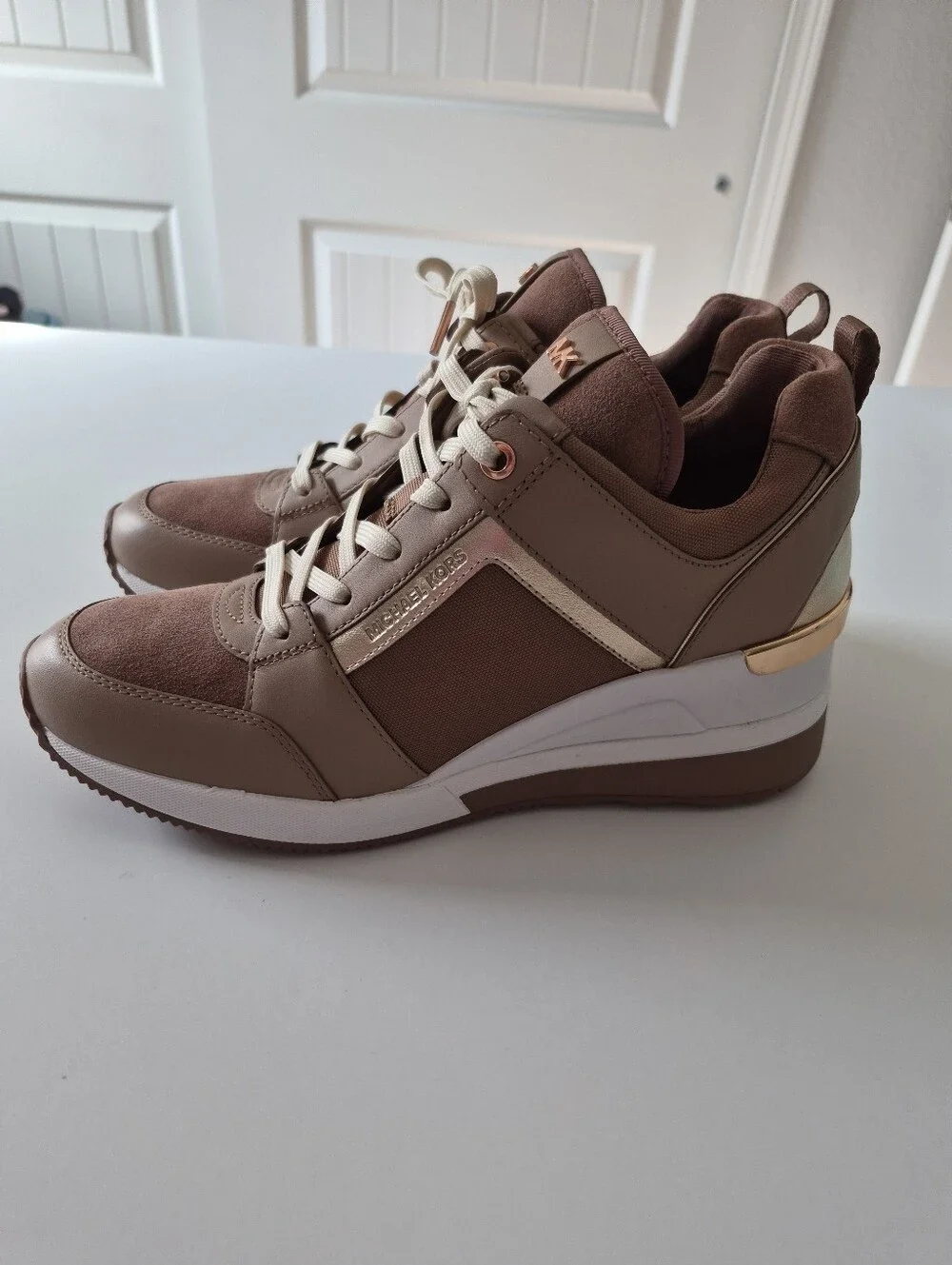Michael Kors Georgie Trainer Wedge Sneakers Rose Pink Sz 8.5